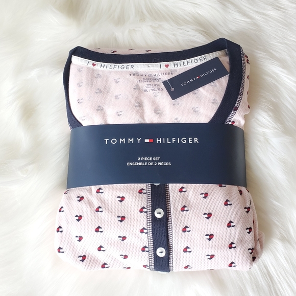 Tommy Hilfiger Other - Pink Hearts Pijama Sleepwear Ski Set 2pc by Tommy
